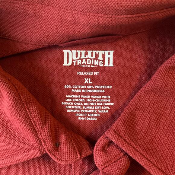 Duluth Trading Co. Men Short Sleeve Polo Shirt Size XL, bordeaux red - Picture 5 of 6